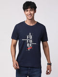 Adro Men'S Graphic Printed 100% Cotton T-Shirt - Regular Fit, Printed T-Shirts For Men (Rn24-Ftr-Nb_Navy_L)