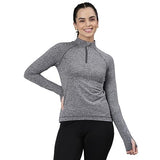 Enamor Women'S Solid Slim Fit T-Shirt (A310_Charcoal Melange,Charcoal MelangeApparel,S