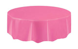 Elegant Hot Pink Solid Round Plastic Table Cover (84) Premium Waterproof Tablecloth Perfect For Parties & Events, 1 Pack