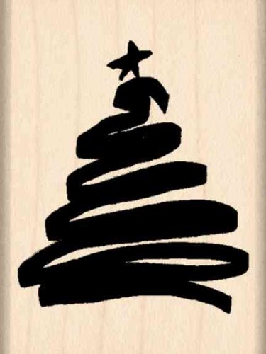 Stamps by Impression Scribble Tree Christmas Rubber Stamp ST 0872 1.5x 2