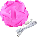 Lightingsky DIY IQ Jigsaw Puzzle Lamp Shade Ceiling Pendant Lampshade Kit with 15 Feet Hanging Cord (Pink, L-12 inch)