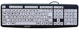 Nuklz N Large Print Computer Keyboard | Visually Impaired Keyboard | High Contrast Black and White Keys Makes Typing Easy | Perf