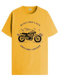 Adro Men'S Royal Bike Design Printed 100% Cotton T-Shirt - Regular Fit, Printed T-Shirts For Men (Rn24-Ryl-Mu_Mustard_M)