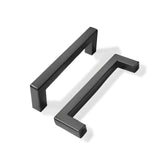 khtumeware 2 Pack 3-1/2 inch Center to Center Solid Matte Black Cabinet Pulls Slim Square Bar Drawer Handles Cabinet Handles Bla