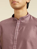 Diwas By Manyavar Men'S Art Silk Thread Work Kurta (Purple,M)