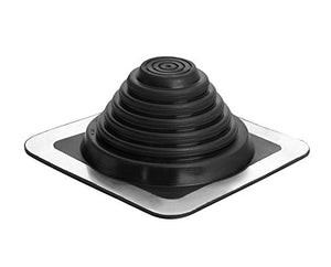Oatey 14052 Retro Master 0.25''-5.75'' Pipe Diameter Roof Flashing 8'' X 8'' Base, Black