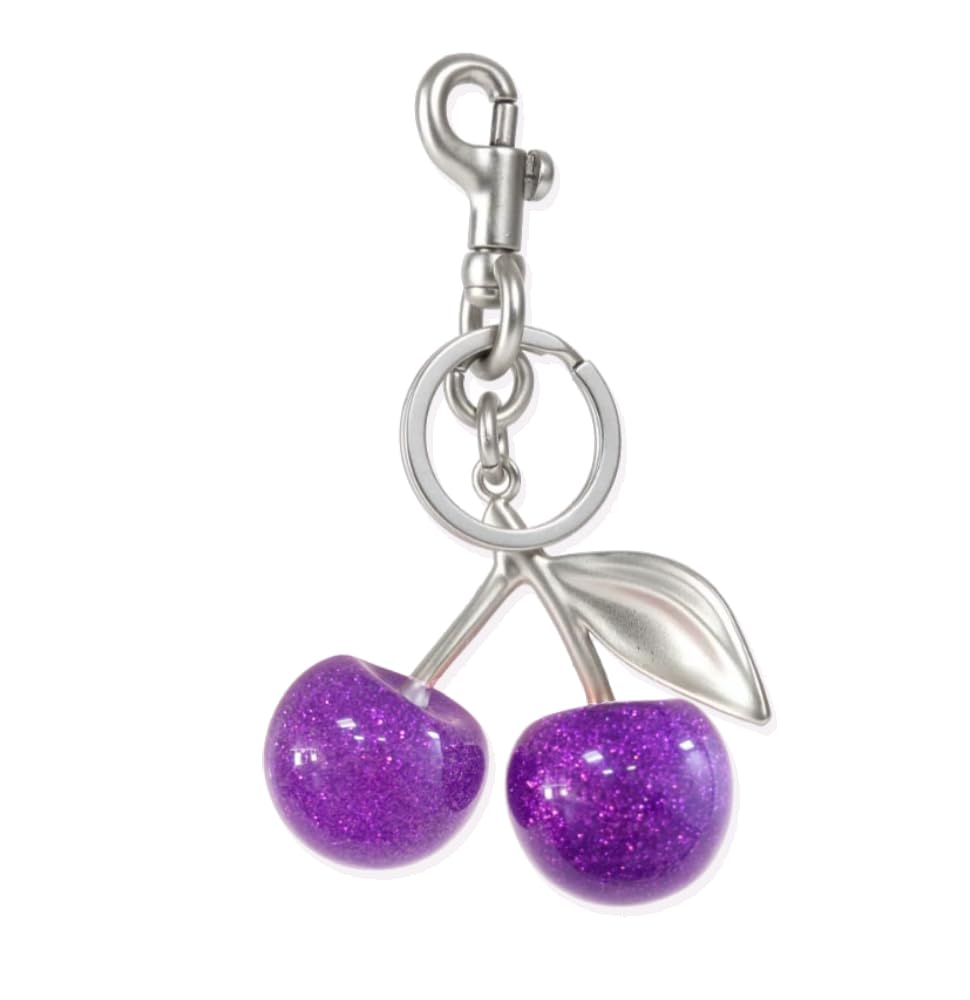 LOLAHA Bag Charms Chains for Purse Charm for Handbags Purple Bag Charm Cherry Keychain Purse Charms Chain Accessories, Purple Gi