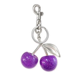 LOLAHA Bag Charms Chains for Purse Charm for Handbags Purple Bag Charm Cherry Keychain Purse Charms Chain Accessories, Purple Gi