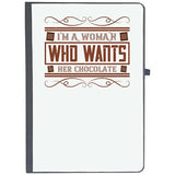Udnag Ruled Notebook Diary Chocolate | IM A Woman Who Wants Her Chocolate, [A5 80Pages 80Gsm]