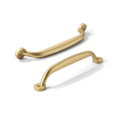 CABDM 10 Pack 5 inch Hole Center Brushed Gold Cabinet Pulls - Heavy Duty Solid Drawer Matte Gold Hardware Handles Kitchen Vanity