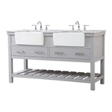 Elegant Decor Clement 60 Aluminum Mdf Double Bathroom Vanity In Gray