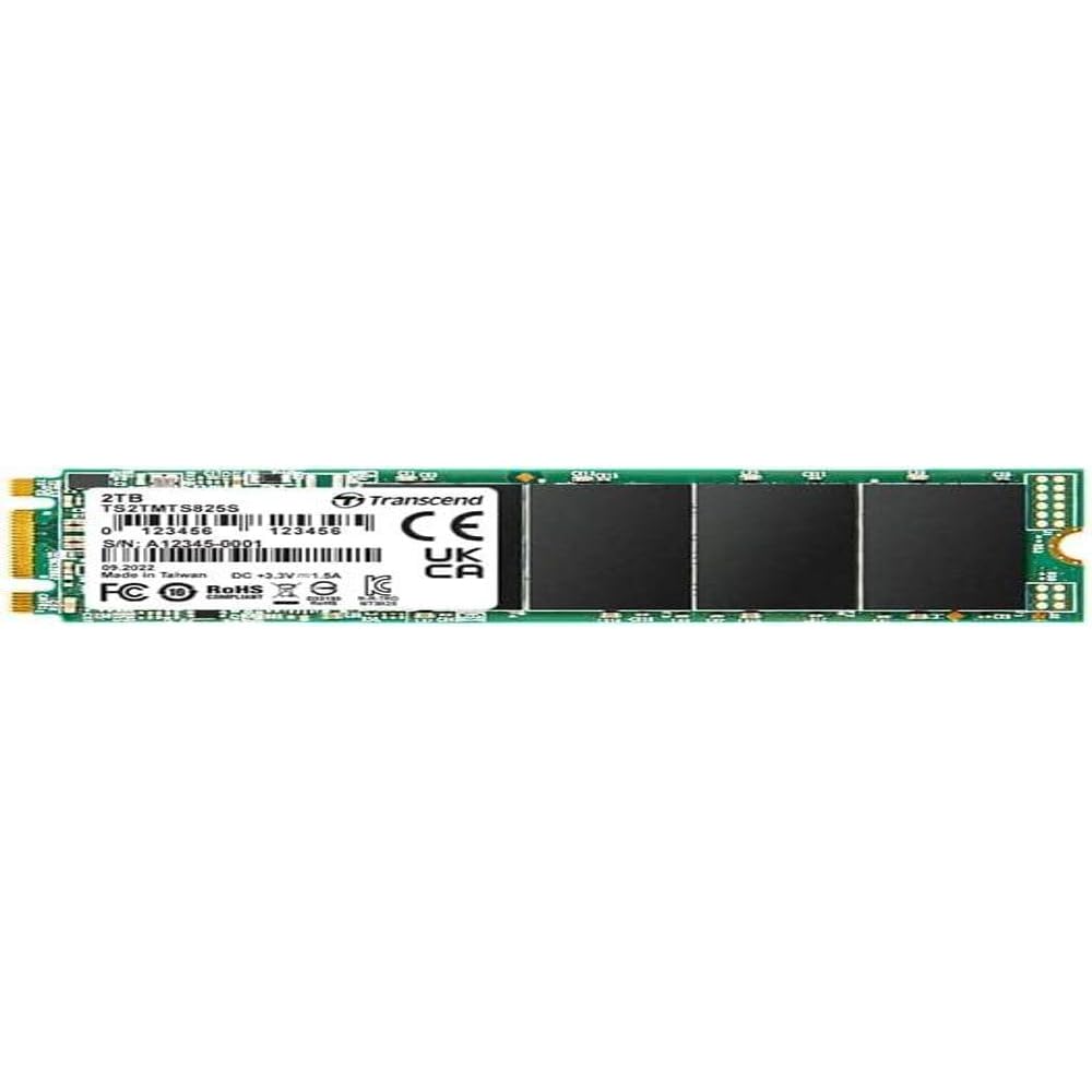 Transcend 2TB M.2 SSD 825S, SATA III 6Gb/s M.2 2280 SSD Read/Write Speed - Up to 560/500 MB/s, Solid State Drive - TS2TMTS825S