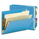 Smead Colored End Tab Classification Folders, Letter, SixSection, Blue, 10/Box SMD26836