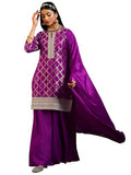 Libas Women'S Silk Blend Kurta Set (48824_Magenta