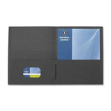 Business Source 2Pocket Folders, Dblpckt, 125 Sh Cap, 11x81/2, 25/BX, BK (Units per case: 3)