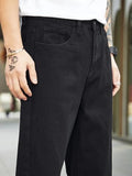 Kotty Men'S Solid Regular Fit Mid Distressed Fashionable Trendy Denim Jeans(Black,36)