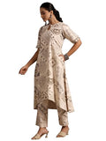 Libas Womens Printed Cotton Straight Kurta With Trousers