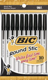 Bic 10pk Roundstic Blk 10 Pk