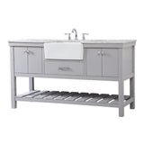 Elegant Decor Clement 60 Aluminum Mdf Single Bathroom Vanity In Gray