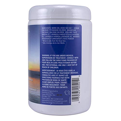 Ancient Secrets Mineral Baths, Aromatherapy Dead Sea, Lavender, 32 oz (2 Lbs) 908 G (Pack of 2)