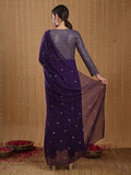 Anni Designer Women'S Viscose Rayon Mukaish Work Anarkali Kurta With Pant & Dupatta (Park Violet_Xl_Violet_X-Large),Violet,XL,Rayon,Anarkali,
