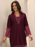 Libas Women'S Silk Blend Co-Ords (99434 Burgundy 2Xl