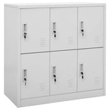 vidaXL Light Gray Steel Locker Cabinets Set - Modern Design, Secure Storage with Locks, for Offices, Schools & More, 5 Pieces, 3