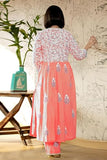 Gosriki Women'S Rayon Blend Anarkali Printed Kurta With Pant & Dupatta (Renu Peach-Vks01-Gs_L_Peach_Large),Peach,,B0DC6JFYZ3