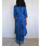 Gosriki Women'S Rayon Viscose A-Line Printed Kurta With Palazzo (Chaurya Blue-Gs_Xxl_Blue_Xx-Large),Blue,2,B0FDBH3M2L