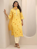 Libas Women'S Cotton Blend Kurta Sets (400068O_Yellow_Xl)