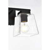 Living District Merrick 2-Light Iron & Glass Bath Sconce In Black/Clear