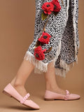 Shoetopia Pointed Toe Coco Printed Pink Bellies For Women & Girls /Eu40,Pink,7,B0DK7BKDF6