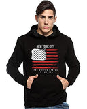 Adro Men'S Cotton Neck Hooded Sweatshirt (H21-M-Nww-Bl_Black_M)