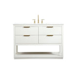 Elegant Decor Larkin 48 Solid Wood Mdf Single Bathroom Vanity In White