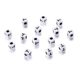 240pcs Opaque Acrylic Letter T Cube Beads White Plastic Alphabet Loose Spacer Square Beads 4-5mm for DIY Name Bracelet Necklace 