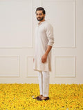 Jompers Men'S Beige Sequin Embroidered Pure Cotton Kurta With Pyjamas (Beige, M)