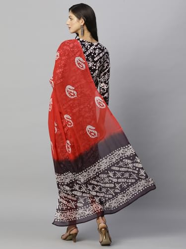 Anni Designer Women'S Cotton Blend Straight Printed Kurta With Pant & Dupatta (Sukar Blue-Nw_Xxl_Brown_Xx-Large),Brown,2XL,Cotton Blend,ANNI DESIGNER Women's Cotton Blend Straight Printed Kurta with Pant & Dupatta (Sukar Blue-NW),