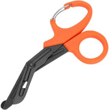 Bandage Shears Scissors EMT and Trauma Shears, Bent Stealth Black Coated for Nurses, Students, Emergency Room (19cm, Orange)