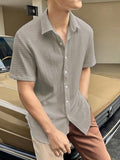 Leriya Fashion Textured Shirts for Men | Casual Regular Fit Shirt for Men | Shirt for Men| Men Stylish Shirt | Men Fancy Shirt | Men Half Sleeve Shirt | Plain Shirts for Men (Medium Beige),Beige
