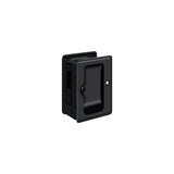 Deltana SDAR325U19 Heavy Duty Pocket Lock; Adjustable; 31/4 x 2 1/4 Sliding Door Receiver; Black Finish