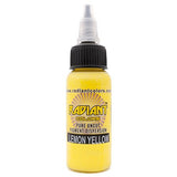 Radiant Colors Tattoo Ink Professional Tattooing Inks Fluid Vegan Pigments 1/2 oz Half Ounce Lemon Yellow