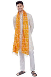 Divisive Men'S Printed Art Silk Bandhani Dupatta/Stole(Ddp6_Yellow)