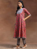 Libas Pink Pure Cotton Printed Kurta Sets For Women Pink Xs 36683O