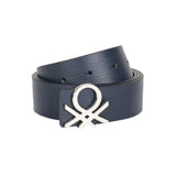 United Colors Of Benetton Castello Men Leather Belt Navy+Black, M 90Cm