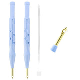 Punch Needle Set For Embroidery, 2Pcs Needle Threader Tool Kit With 2Pcs Threading Tool, Embroidery Pens For Diy Handmade Crafts