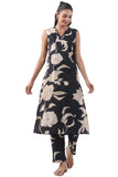 Anni Designer Women'S Rayon Viscose Straight Printed Kurta With Pant (Teras Black_S_Black_Small),Black,S