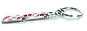 Aimoll 1pc Chrome Finish Super Sport SS Key Chain Fob Ring Keychain for Chevrolet Chevy (Chrome Red)