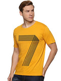 Adro Men'S 7 Number Design Printed T-Shirt (Rn23-M-777-Mu_Mustard_S)