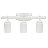All The Rages Essentix 3-Light Metal Vanity Fixture With Opaque Shade In White