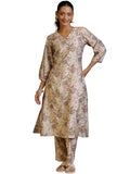 Libas Women'S Silk Blend Co-Ords (49018_Beige